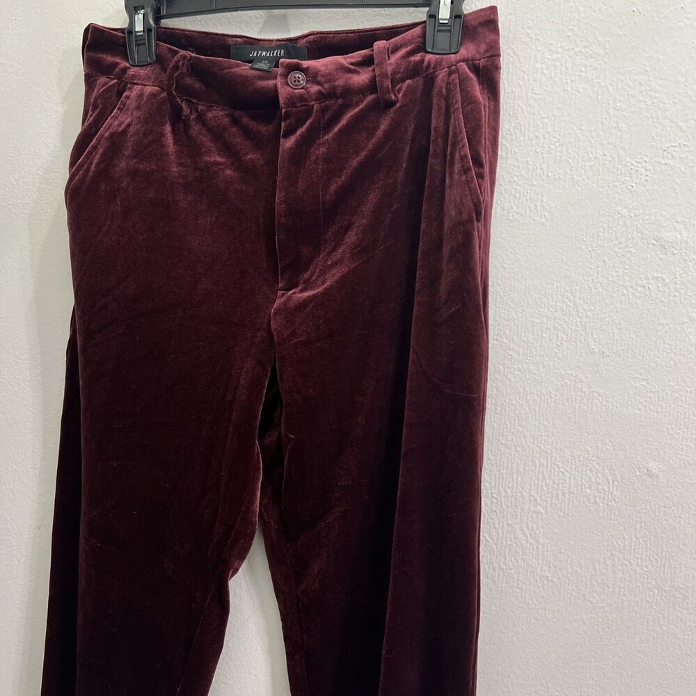 Jaywalker Velvet Straight Leg Wine Suit Dress Pant Men Size 29 Retro  Disco NWOT